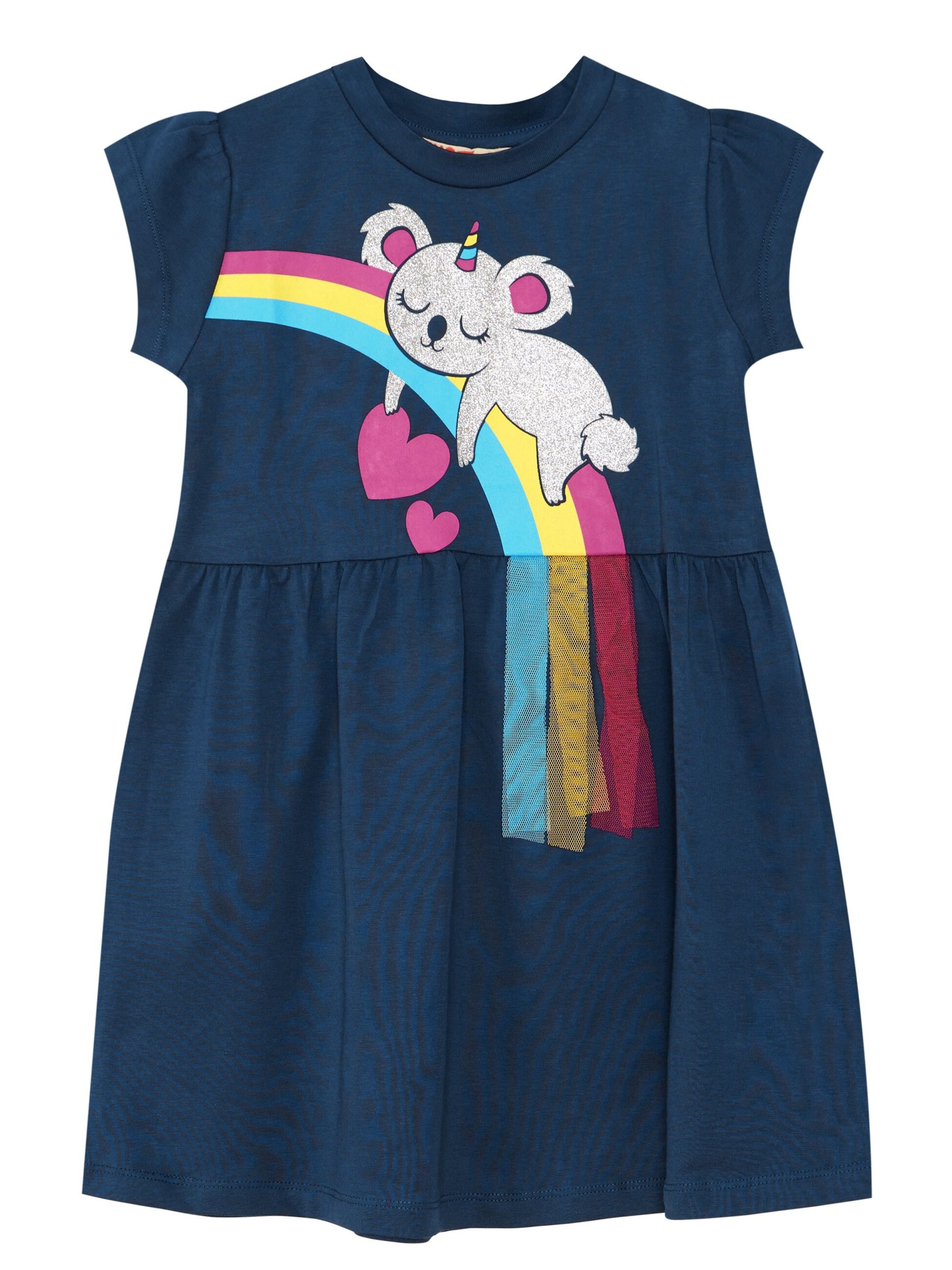 Denokids Kleid 'Koala' in Blau: Vorderseite
