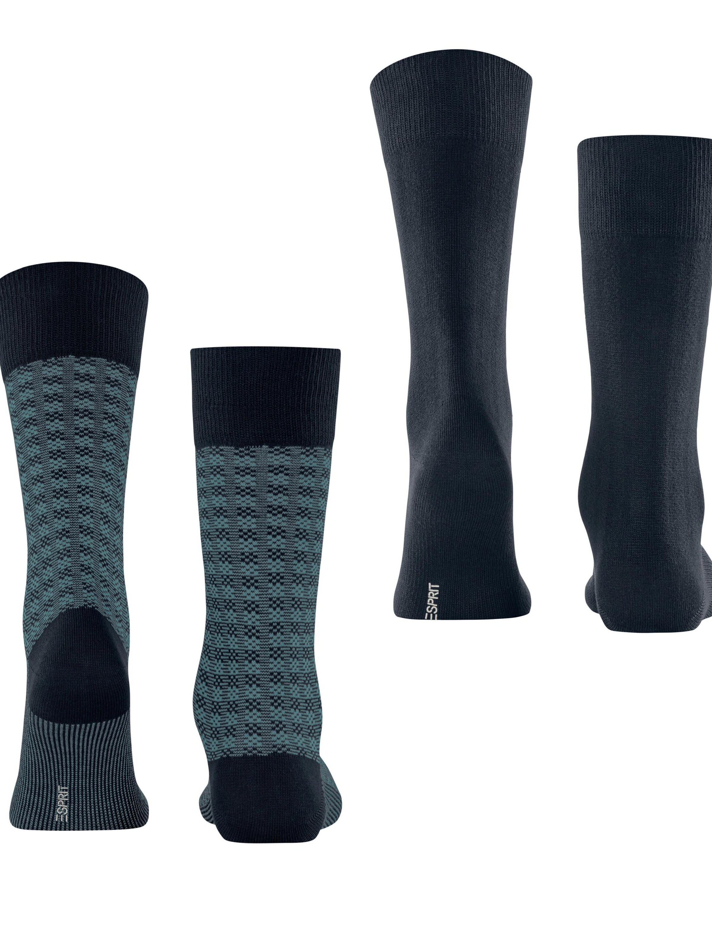 ESPRIT Socks 'Houndstooth 2-Pack' in Blue