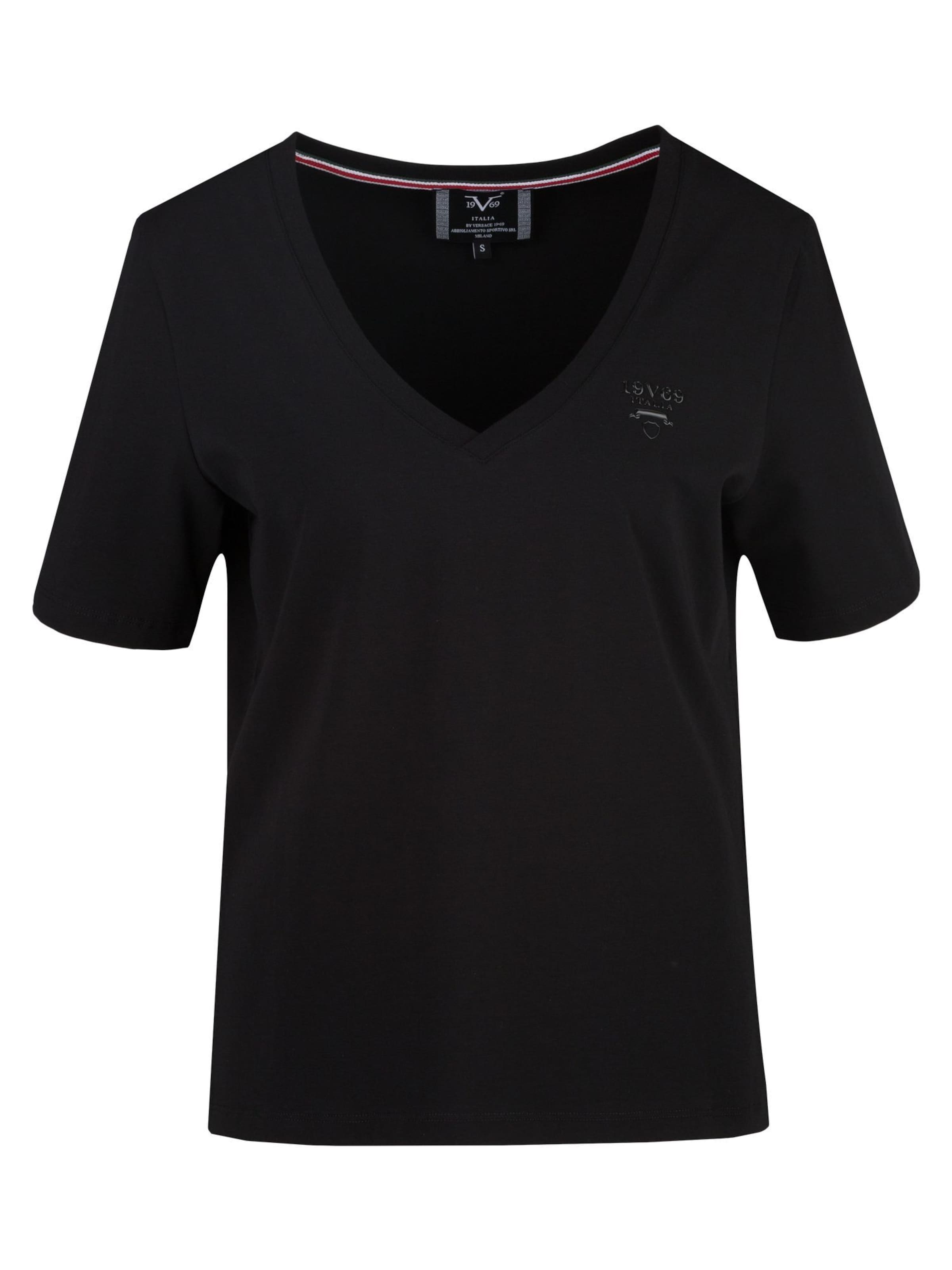 19V69 ITALIA Μπλουζάκι 'Baila' σε μαύρο: μπροστά