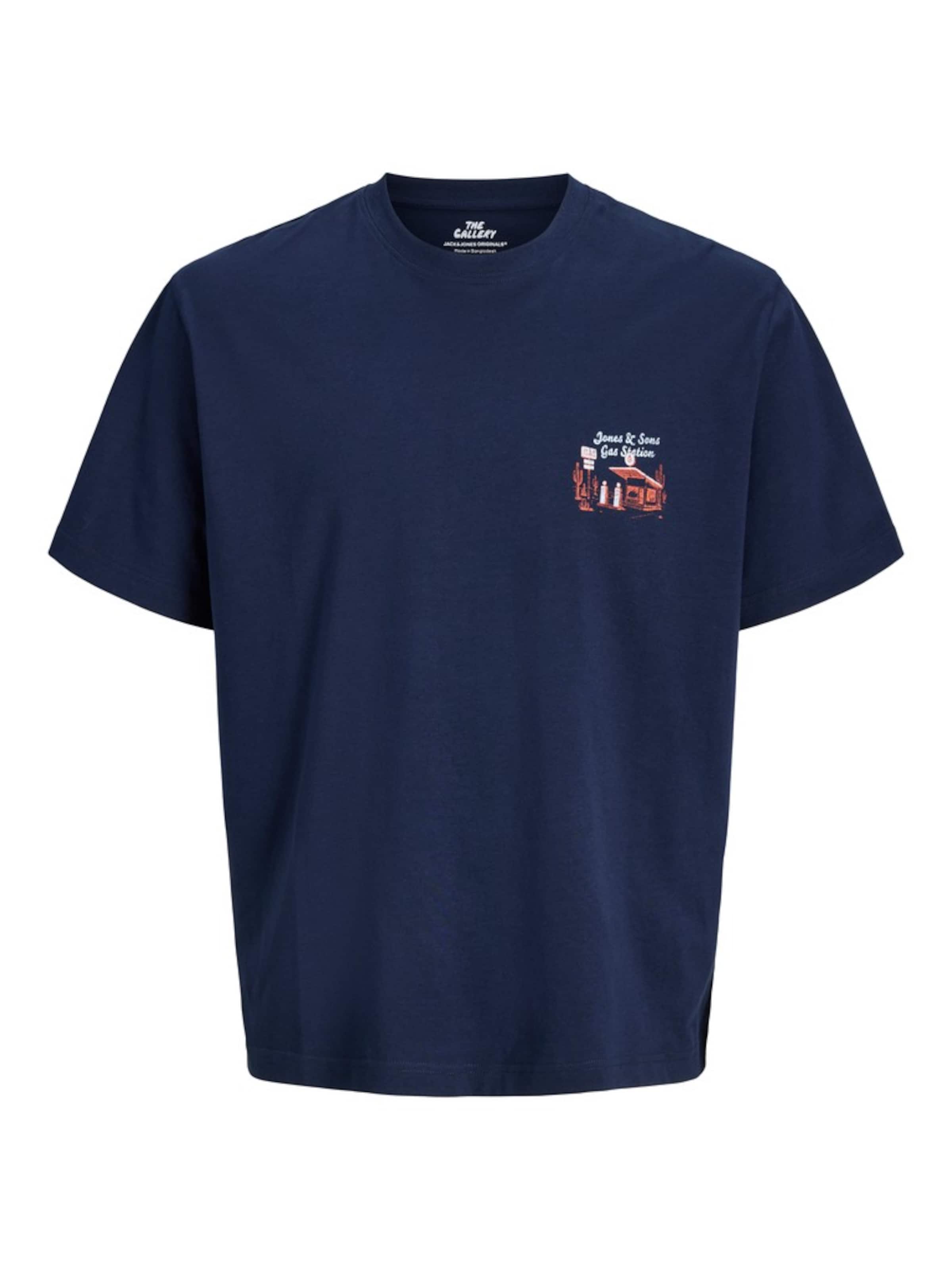 JACK & JONES Majica 'JORVINTAGE AMERICAN SUMMER' veličine XS u mornarsko plava / svijetloplava / konjak, Pregled proizvoda