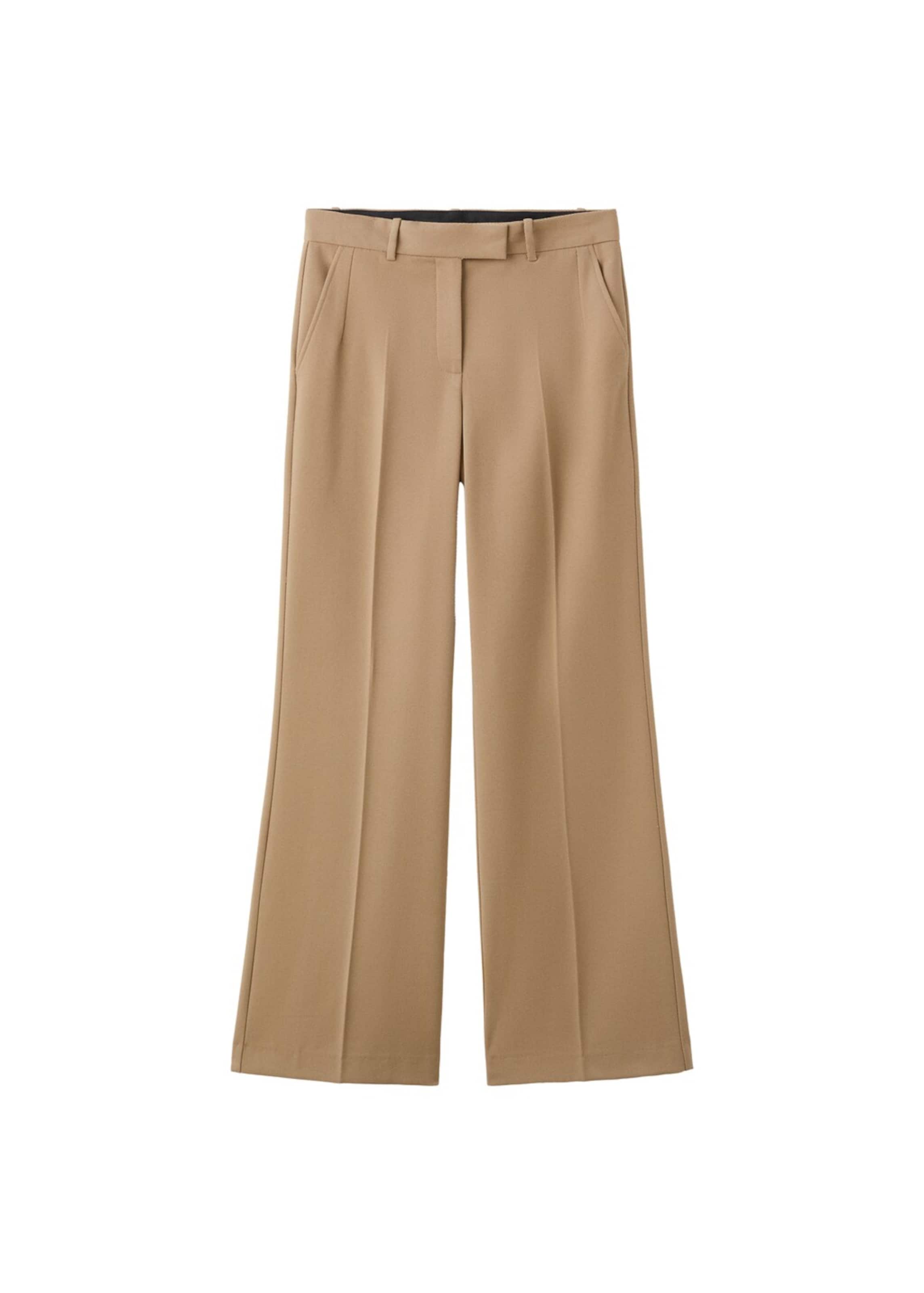 MANGO Regular Pleated Pants in Brown: front