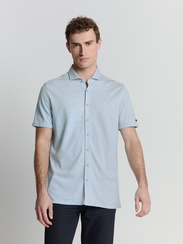 No Excess Regular fit Overhemd in Blauw: voorkant