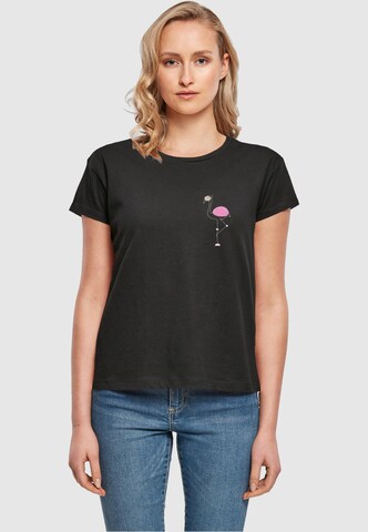 Maglietta 'Flamingo' di Merchcode in nero: frontale