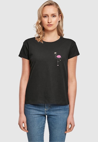 Merchcode T-Shirt 'Flamingo' in Schwarz: predná strana