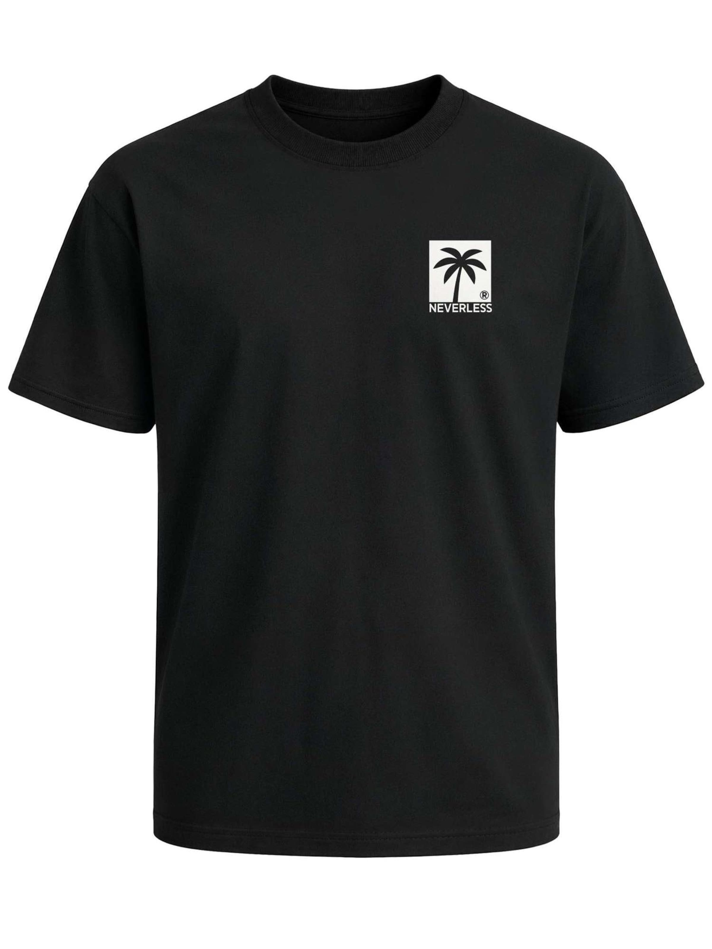 Neverless Shirt 'Palmen' in Black: front