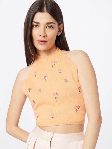 ONLY - Top de punto en naranja