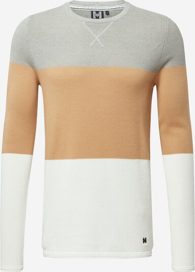 Hailys Men Pull-over 'Dave' en camel / gris / blanc cassé, Vue avec produit
