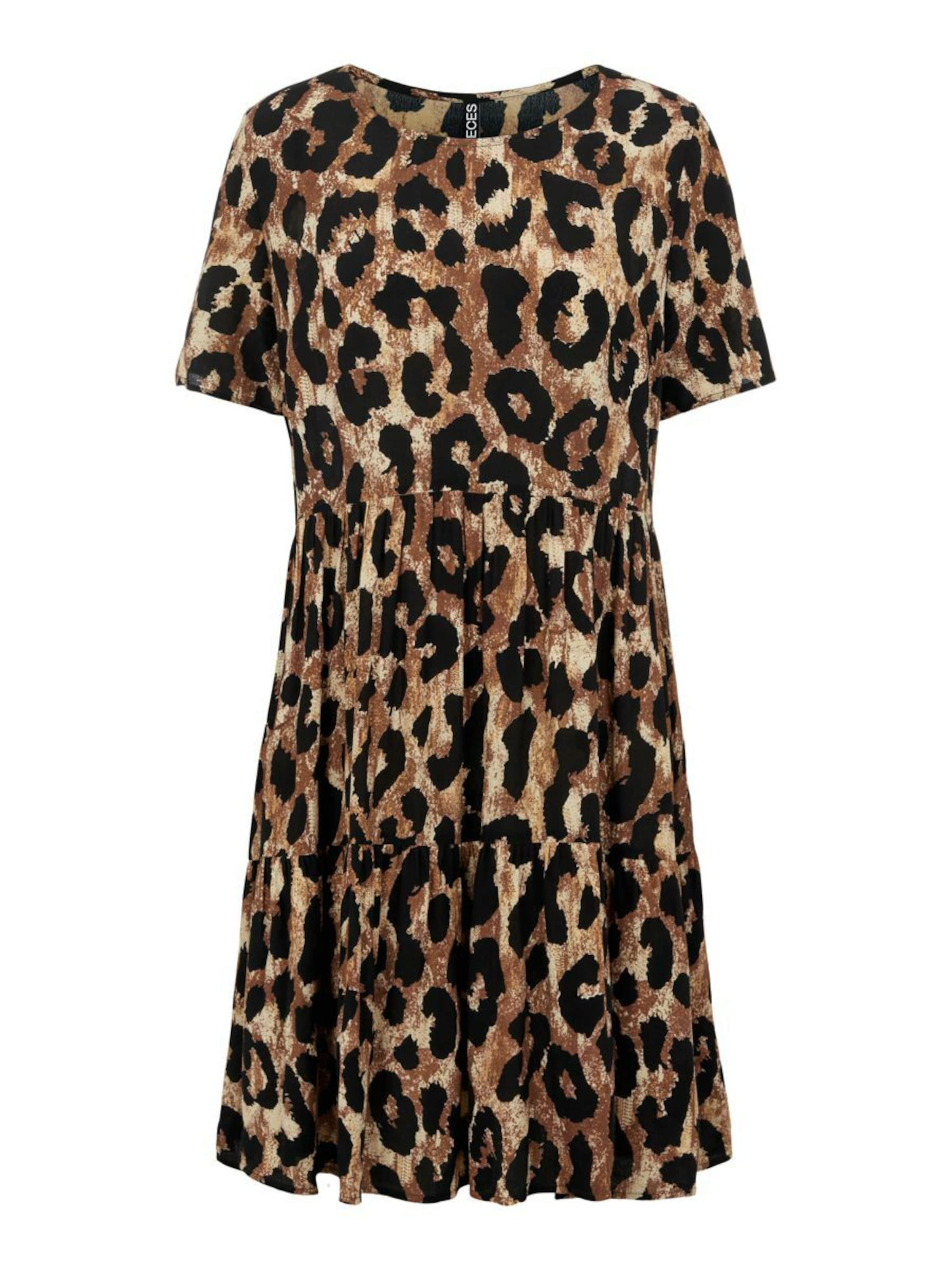 PIECES Рокля 'Saga' в кафяво: отпред