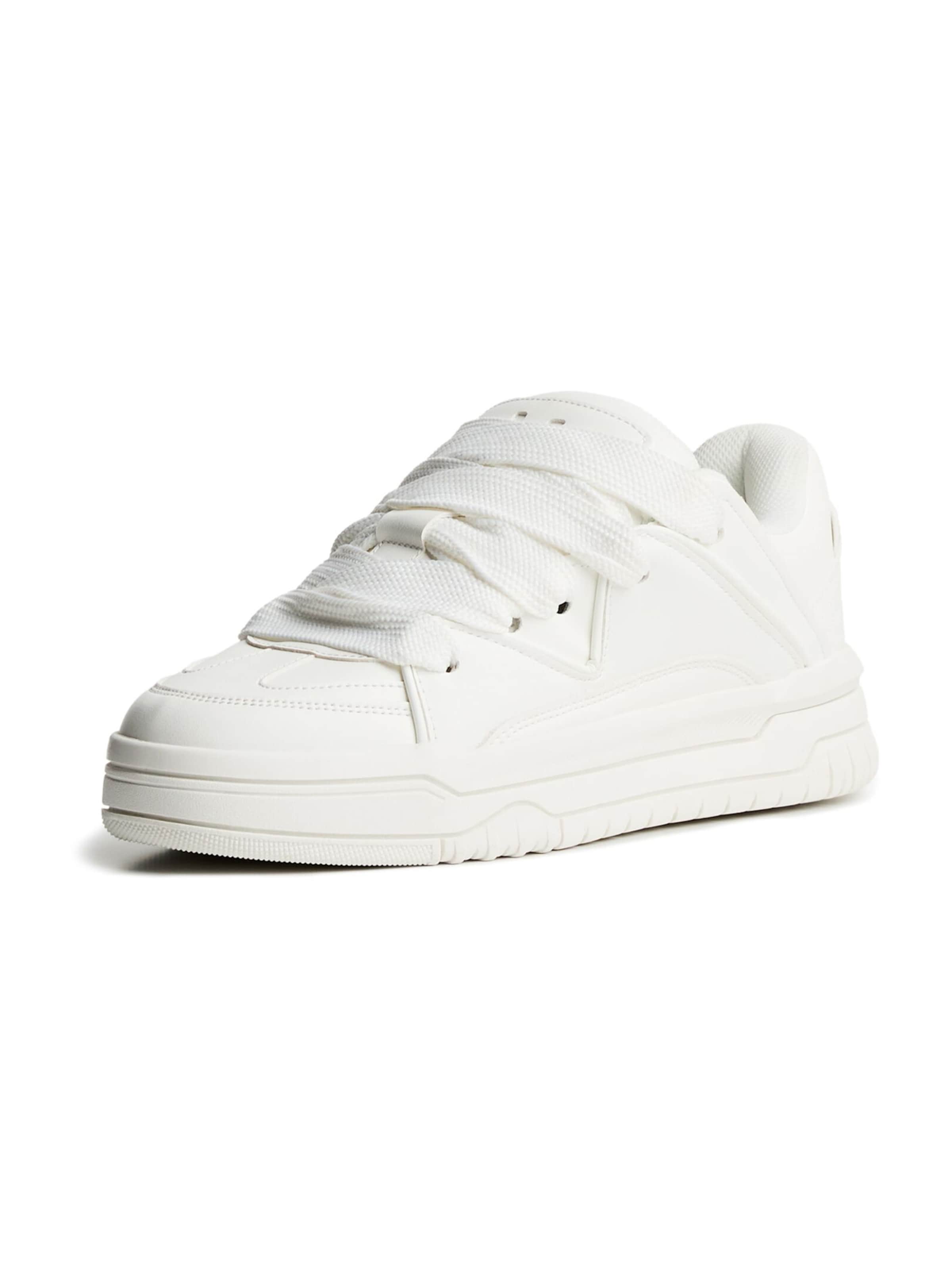Sneaker low 'CLASSIC' de la Bershka pe alb: față
