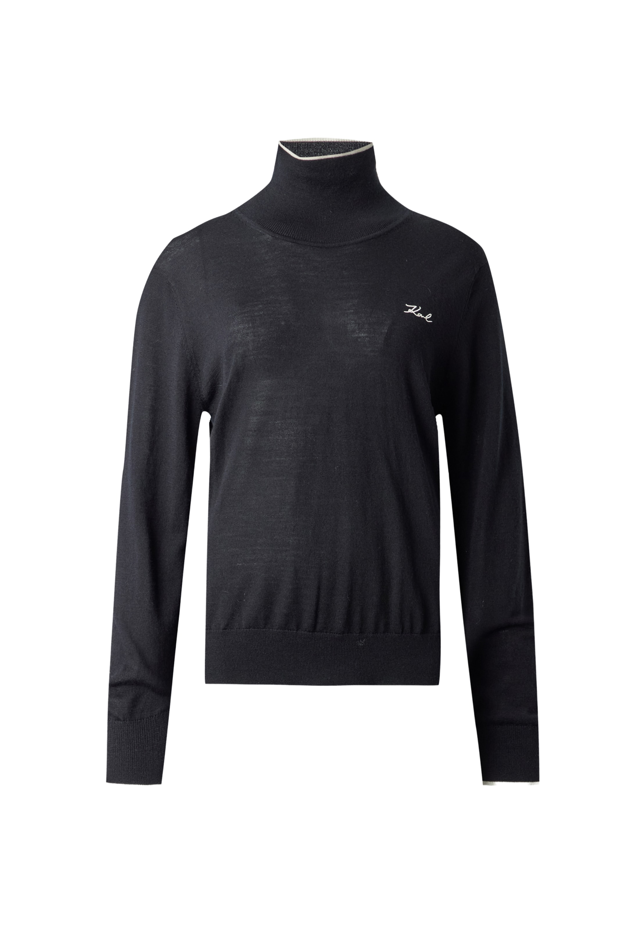 Pulover 'ESSENTIAL' de la Karl Lagerfeld pe negru: față