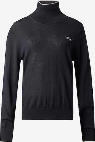 Pulover 'ESSENTIAL' de la Karl Lagerfeld pe negru: față