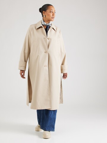 Cappotto di mezza stagione 'GATTO' di Persona by Marina Rinaldi in beige: frontale