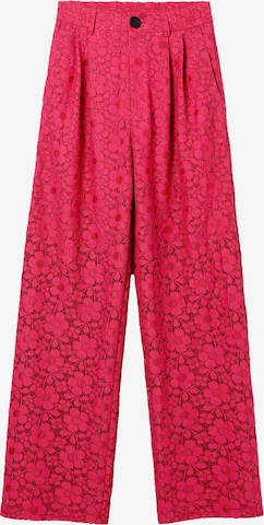 Desigual Loose fit Pleat-Front Pants in Red: front