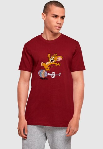 ABSOLUTE CULT T-Shirt 'Tom and Jerry - Egg Run' in Rot: predná strana