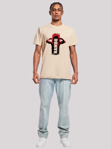 F4NT4STIC Shirt 'Rambo III Tying Sweatband' in Beige