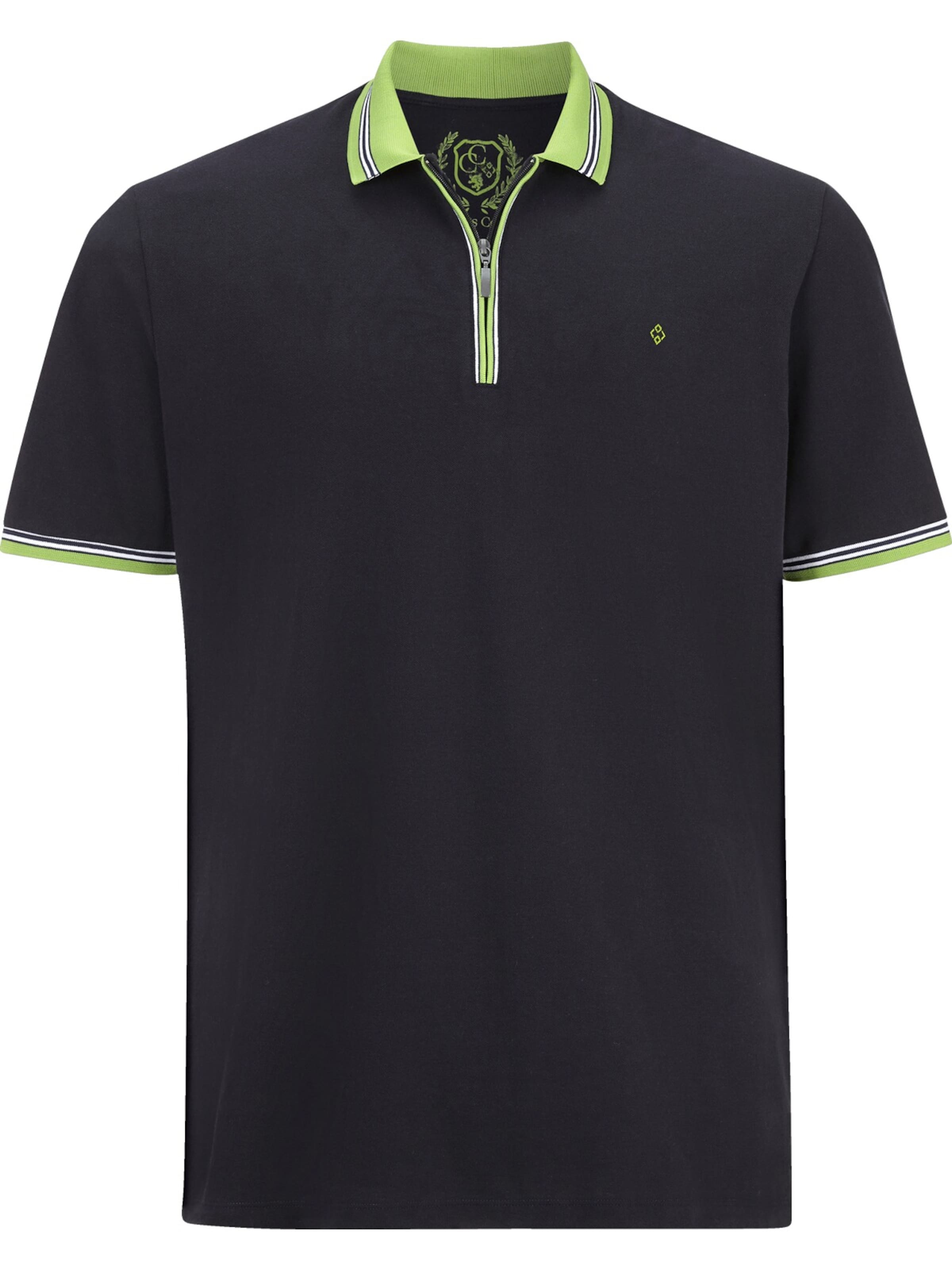 Charles Colby Poloshirt 'Earl Pat' in Blau: Vorderseite