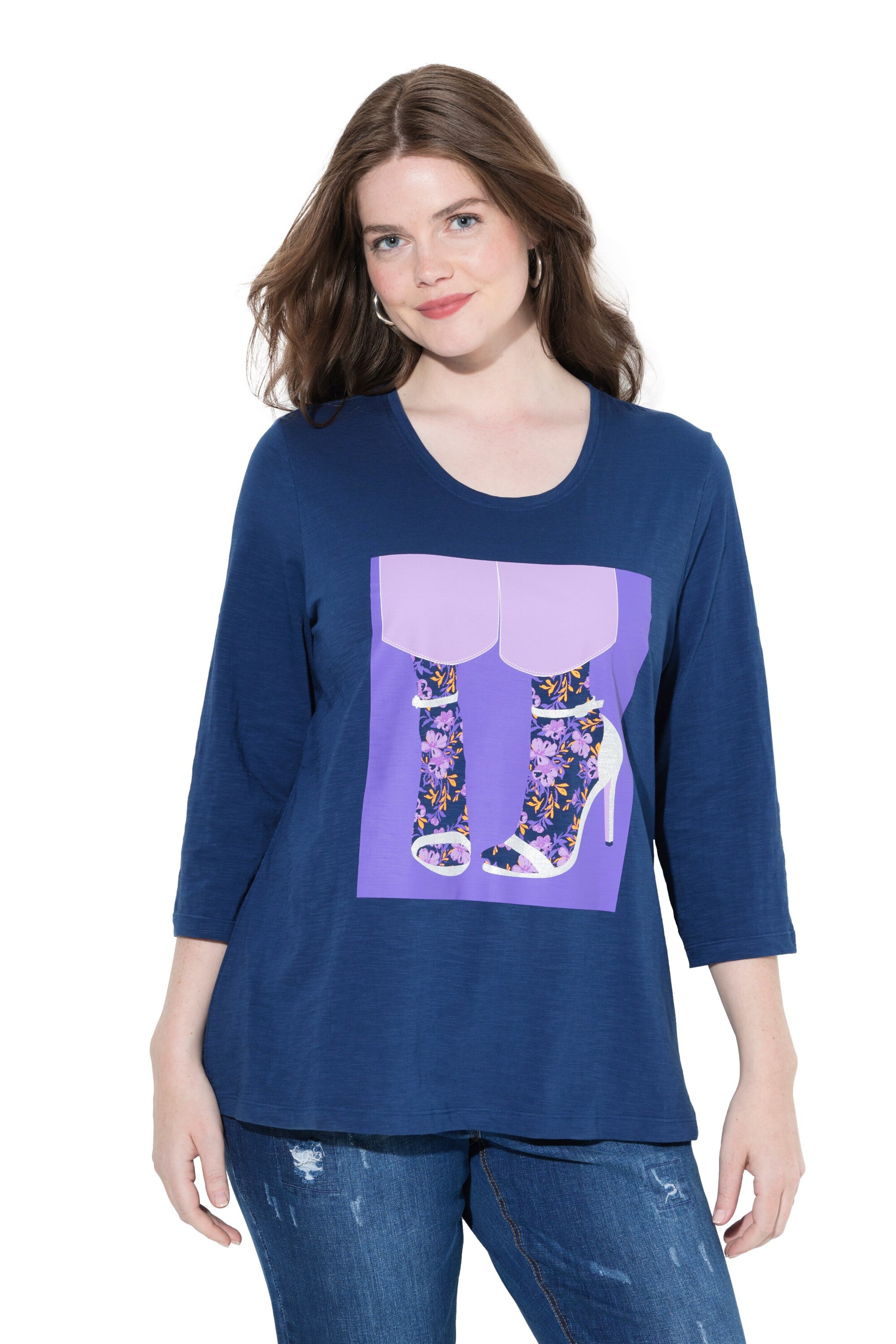 Ulla Popken Shirt in Blauw: voorkant