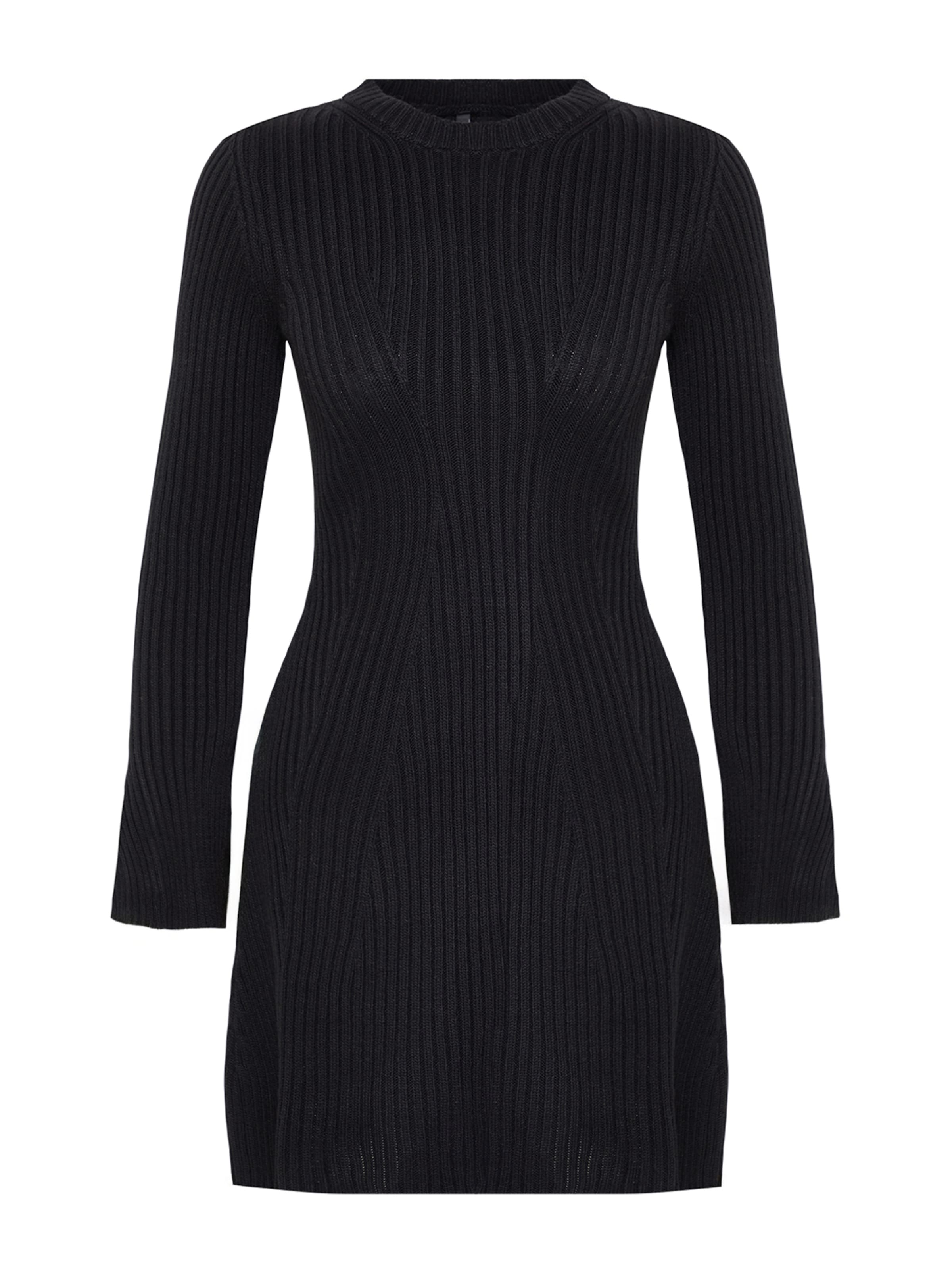 Trendyol Трикотажное платье в Черный: спереди