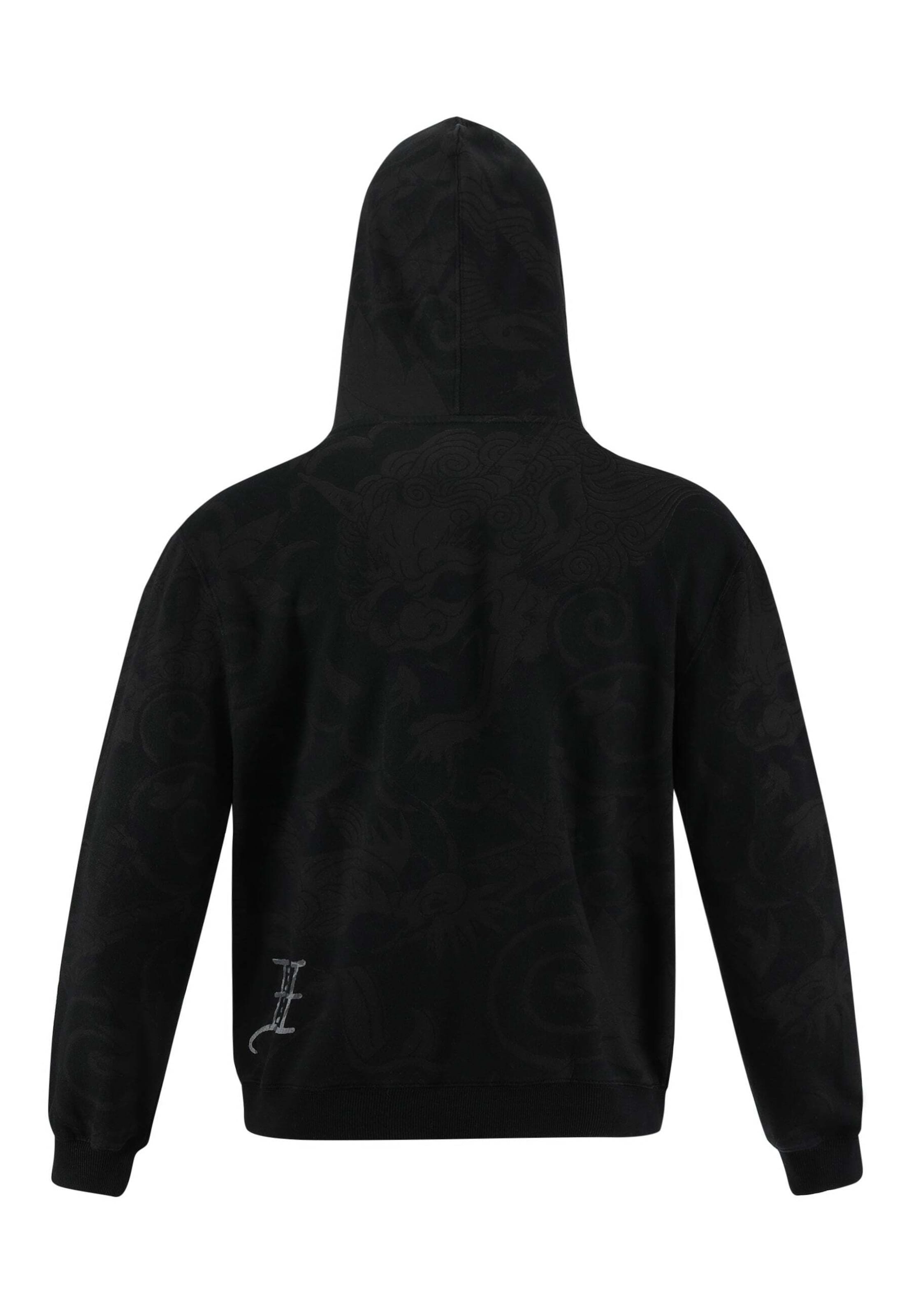 Ed Hardy Sweatjacke 'Drag Shadow' in Schwarz