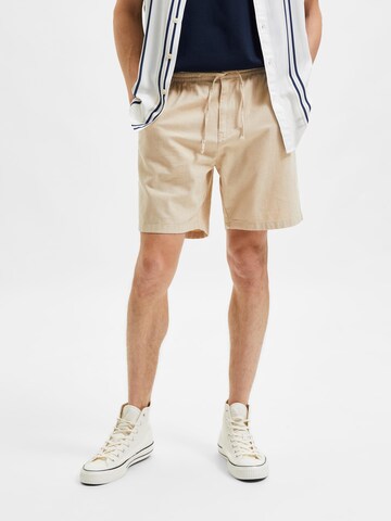 SELECTED HOMME - regular Pantalón 'Newton' en marrón: frente