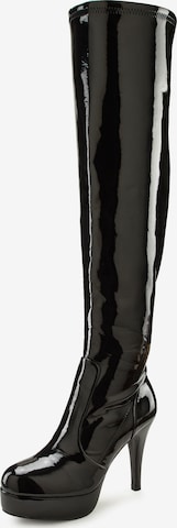 LASCANA Belle Affaire Overknees in Schwarz: Vorderseite