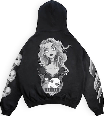 Sweat-shirt 'Choose Wisely - heavy oversized Hoodie 500GSM' JustDepressed Clothing en noir : devant
