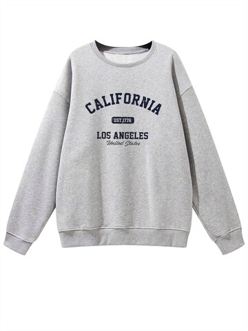 GORHEY Sweatshirt 'Loose Women's Oversized Sweatshirt, American Campus Style with Dropped Shoulders' in Grey