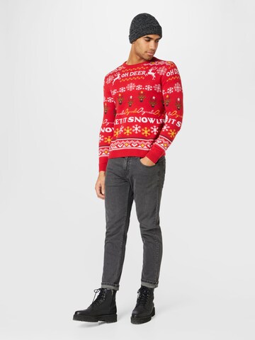 JACK & JONES Kampsun 'Hoho', värv punane