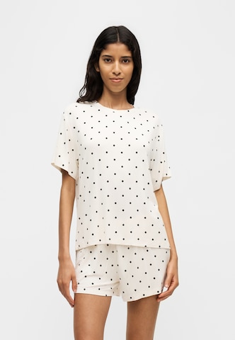 Hunkemöller Short Pajama Set in Beige: front