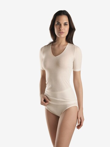 Hanro Onderhemd ' Woolen Silk Kurzarm ' in Wit: voorkant