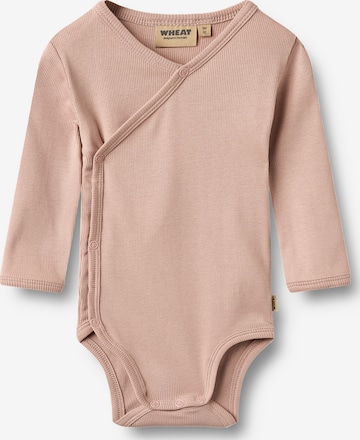 Tutina / body per bambino 'Wraparound Pil' di WHEAT in rosa: frontale
