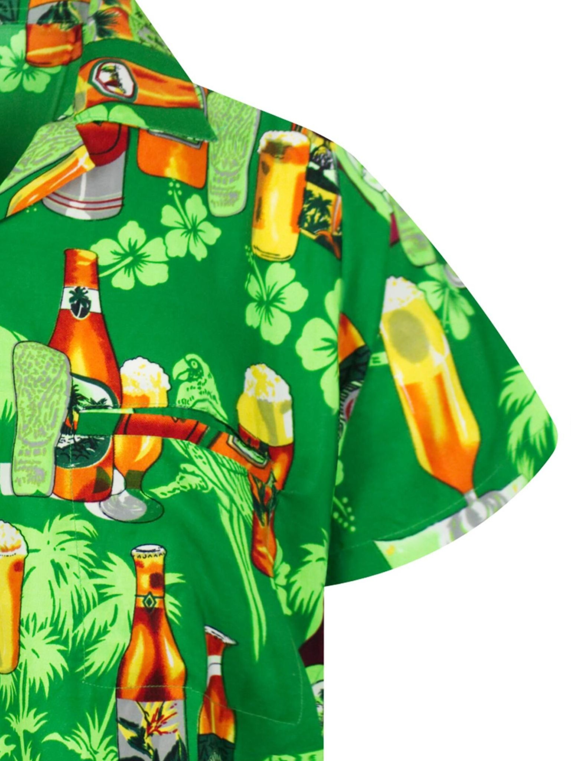 King Kameha Shirt 'Beerbottle' in Green