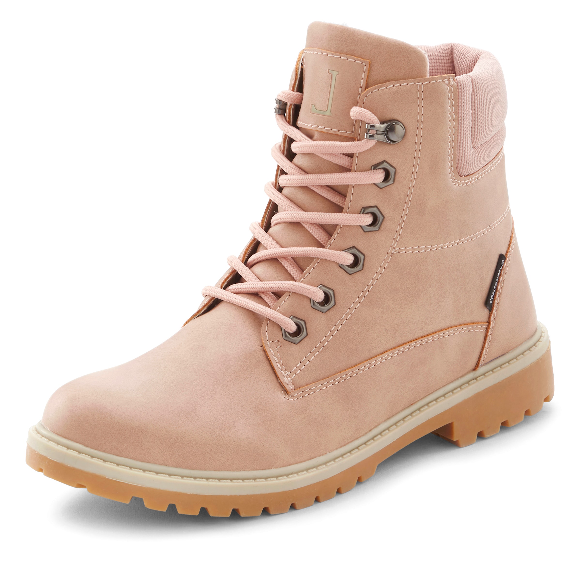 Bottines à lacets LASCANA en rose : devant