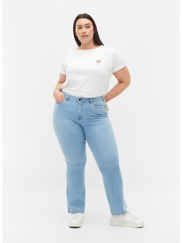 Zizzi Bootcut Jeans 'Ellen' in Blau