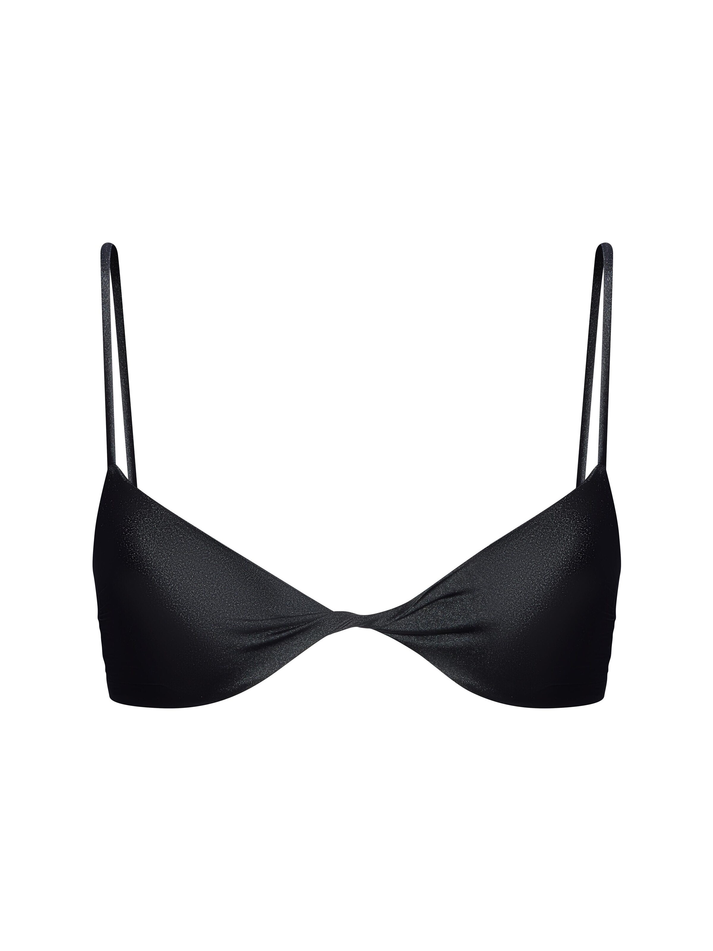 melns SALT&WAVE Trijstūra formas Bikini augšdaļa 'Twist Top': no priekšpuses