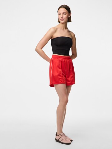 PIECES Regular Trousers 'PCGrace' in Red