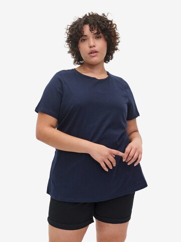 Zizzi Shirt 'MULTIPACK' in Blue: front