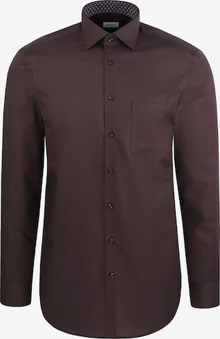 Chemise business SEIDENSTICKER en marron : devant