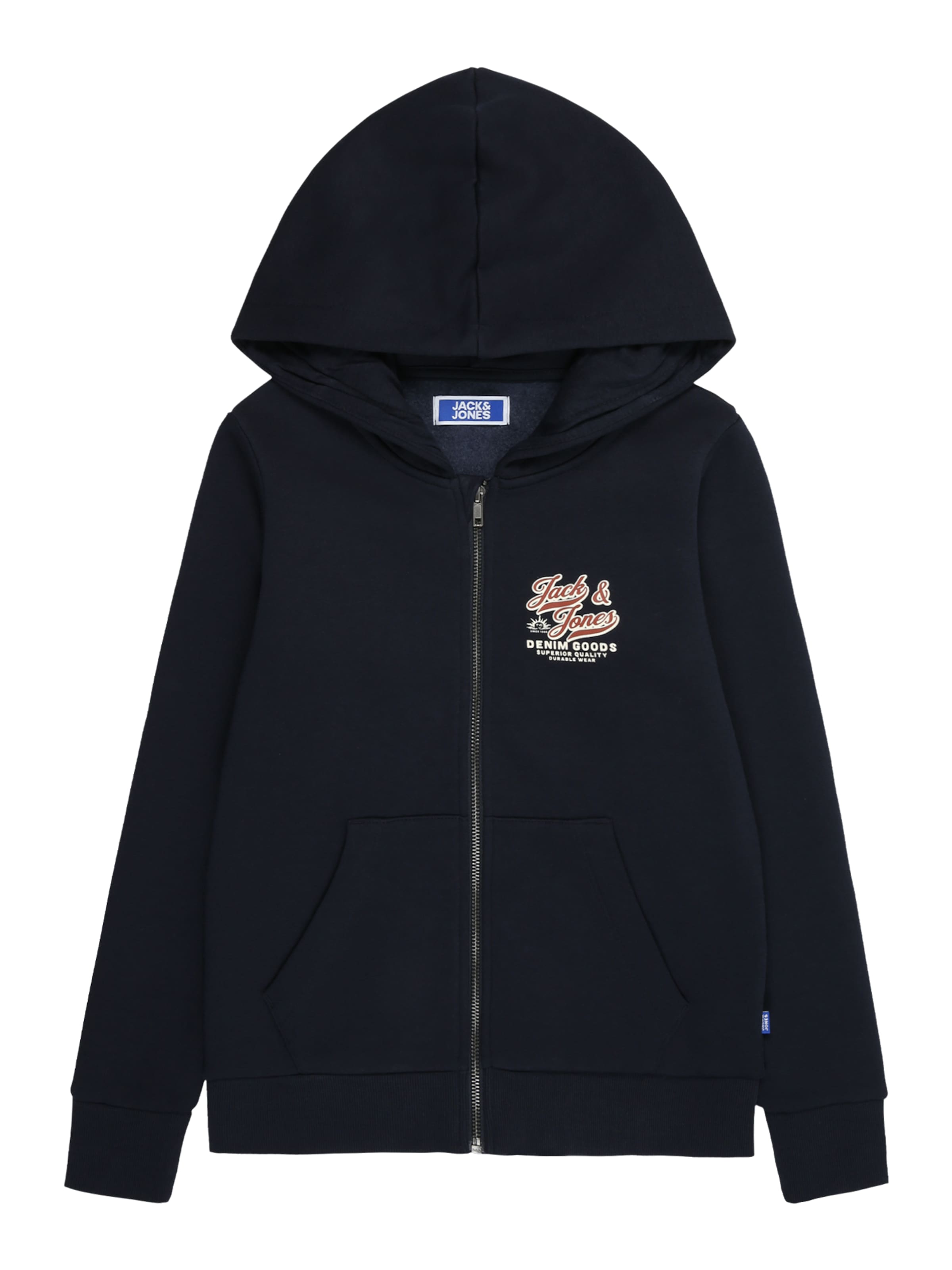 Jack & Jones Junior - Sudadera con cremallera en azul: frente