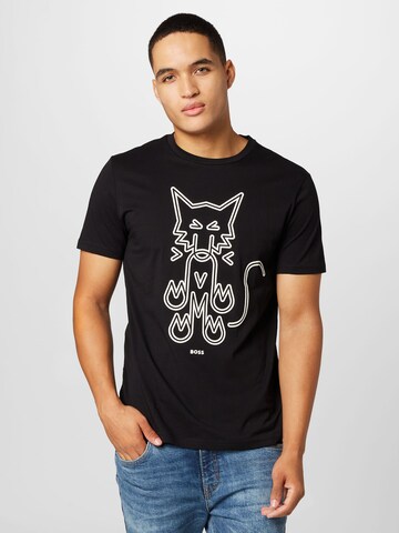 BOSS - Camiseta 'Teetuned 3' en negro: frente