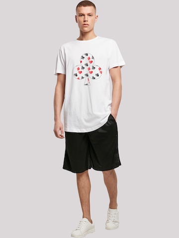 F4NT4STIC Shirt 'Kartenspiel Kreuz Herz Karo Pik Poker' in Weiß