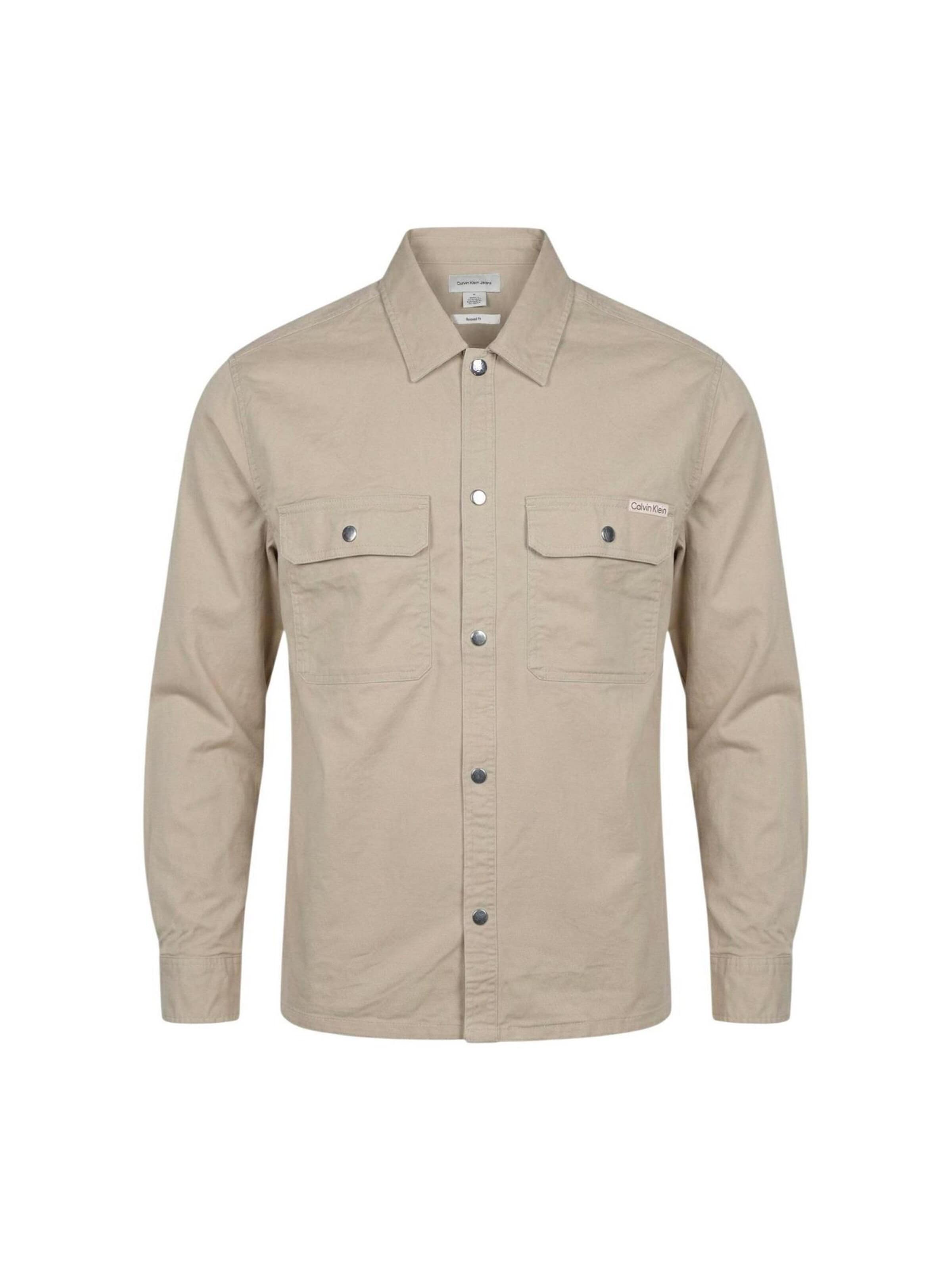 Calvin Klein Jeans Regular fit Button Up Shirt 'LV04RE103G' in Beige: front