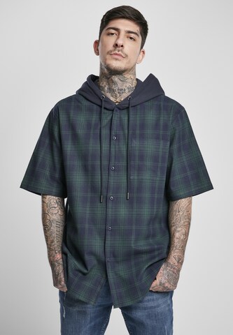 Coupe regular Chemise Urban Classics en bleu : devant