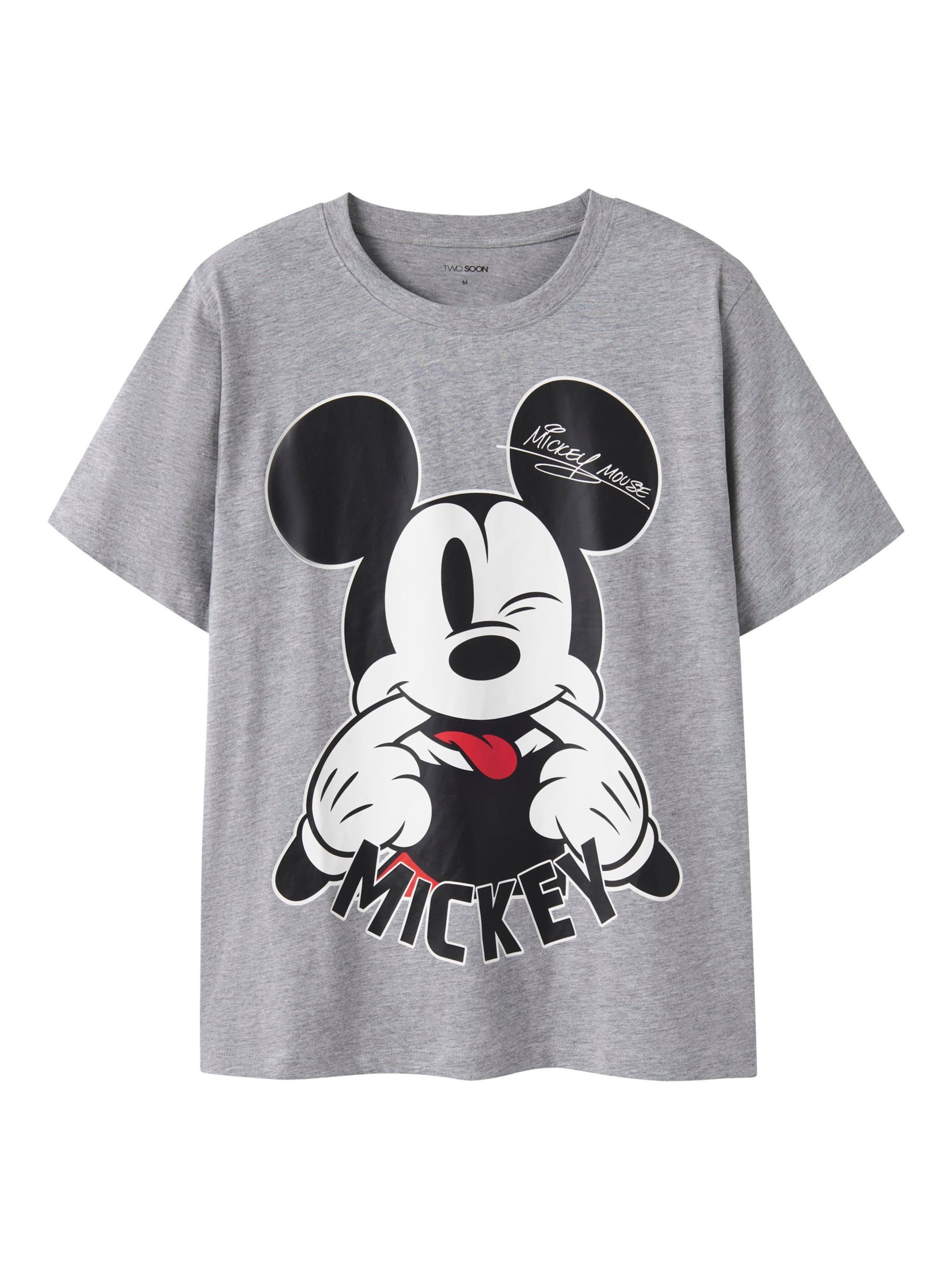 T-shirt 'Mickey Maus' TWO SOON en gris : devant