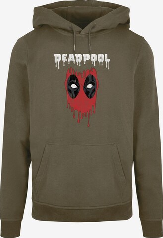 ABSOLUTE CULT Sweatshirt 'Deadpool - Dripping Head' in Grün: predná strana