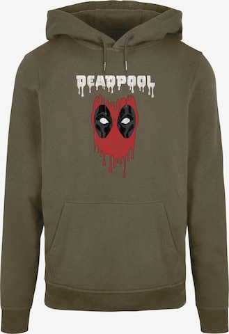 ABSOLUTE CULT Sweatshirt 'Deadpool - Dripping Head' in Groen: voorkant