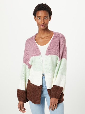 Daisy Street Knit Cardigan in Pink: front