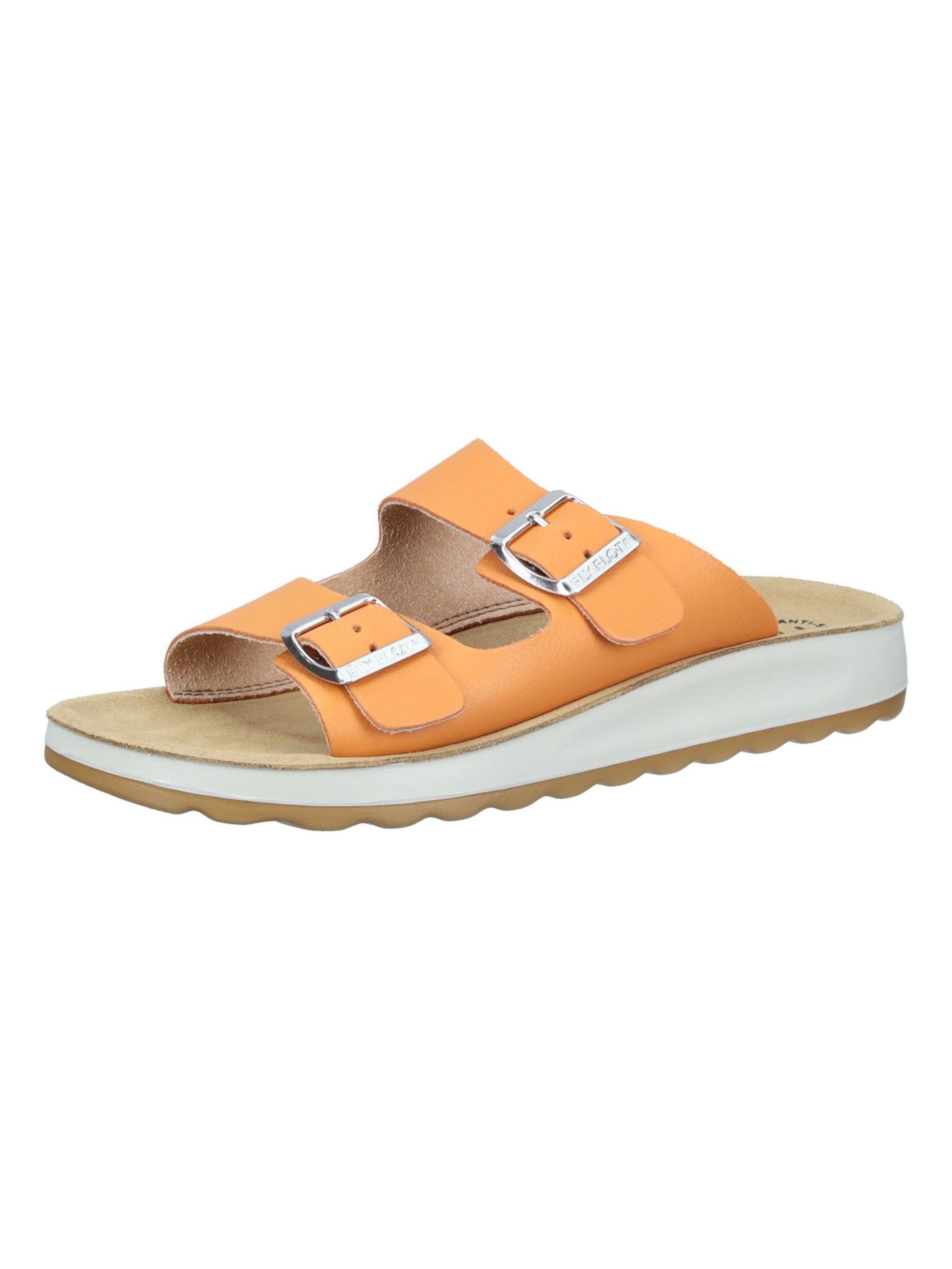 FLY FLOT Mules in Orange: front