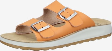 FLY FLOT Mules in Orange: front