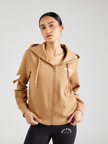 Hummel Sports sweat jacket 'Legacy' in Beige: front